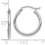 10K White Gold Hinged Hoop Earrings - 20 mm