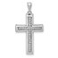 10K White Gold Large 1/10ct. Diamond Cross Pendant - 29.5 mm