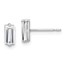 10K White Gold Polished Cubic Zirconia Stud Earrings - 52 mm