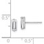 10K White Gold Polished Cubic Zirconia Stud Earrings - 52 mm