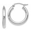10K White Gold Polished Hinged Hoop Earrings - 20 mm