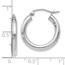 10K White Gold Polished Hinged Hoop Earrings - 20 mm
