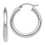 10K White Gold Polished Hinged Hoop Earrings - 26 mm