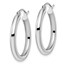 10K White Gold Polished Hinged Hoop Earrings - 26 mm