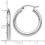 10K White Gold Polished Hinged Hoop Earrings - 26 mm