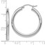 10K White Gold Polished Hinged Hoop Earrings - 30 mm