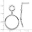 10K White Gold Polished Round Post Dangle Earrings - 37 mm