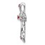 10K White Gold Ruby Diamond Fleur de Lis Cross Slide - 25.2 mm