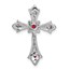 10K White Gold Ruby Diamond Fleur de Lis Cross Slide - 25.2 mm