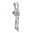 10K White Gold Sapphire Fleur de Lis Cross Chain Slide - 25.2 mm