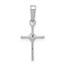 10K White Gold Small .01ct. Diamond Cross Pendant - in.