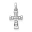 10K White Gold Small 1/20ct. Diamond Latin Cross Pendant - 16 mm