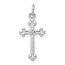 10K White Gold Small Diamond Budded Cross Pendant - 21.5 mm