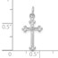 10K White Gold Small Diamond Budded Cross Pendant - 21.5 mm