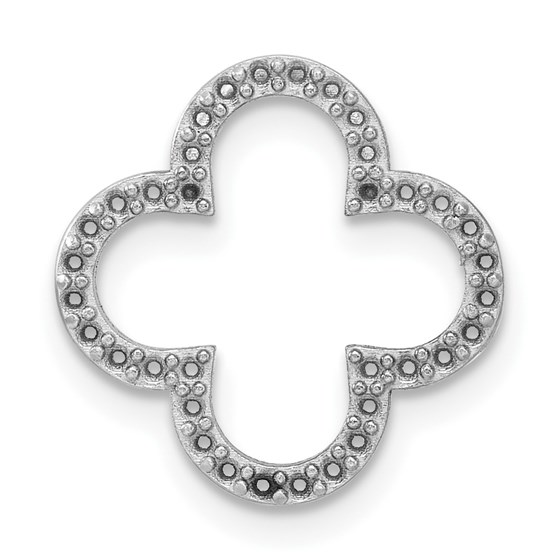 10K White Gold Small Quatrefoil Design Pendant Mounting - in. 10K White Gold Small Quatrefoil Design Pendant Mounting - in.