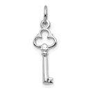 10K White Gold Solid Key Charm - 22 mm