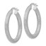 10K White Gold Textured Hinged Hoop Earrings - 27 mm