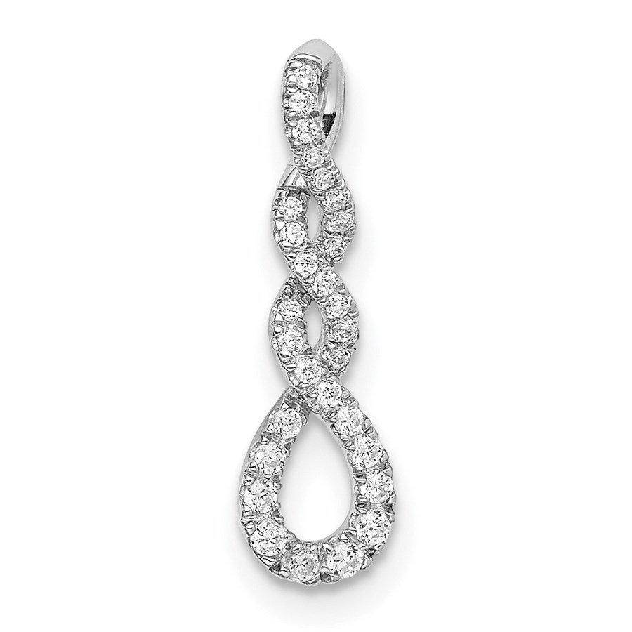 10K White Gold Twist Chain Slide - 18 mm
