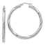 10K White Gold Twisted Hinged Hoop Earrings - 41 mm
