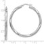 10K White Gold Twisted Hinged Hoop Earrings - 41 mm