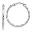 10K White Gold Twisted Hoops - 18.9 mm