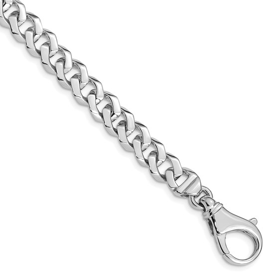 10K White Gold WG 8mm Hand- Fancy Link Bracelet - 9 in. 10K White Gold WG 8mm Hand- Fancy Link Bracelet - 9 in.