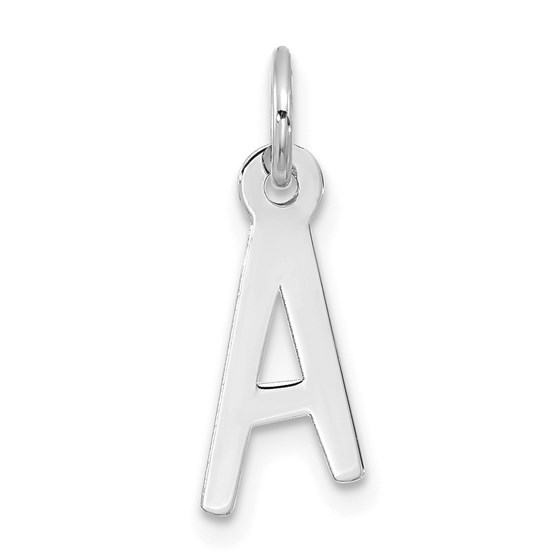 10K White Goldw Large Slanted Block Initial A Charm - 21.25 mm 10K White Goldw Large Slanted Block Initial A Charm - 21.25 mm