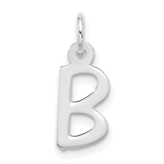 10K White Goldw Large Slanted Block Initial B Charm - 20.75 mm 10K White Goldw Large Slanted Block Initial B Charm - 20.75 mm
