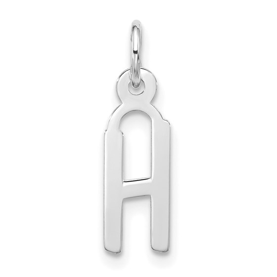 10K White Goldw Large Slanted Block Initial H Charm - 22.5 mm 10K White Goldw Large Slanted Block Initial H Charm - 22.5 mm