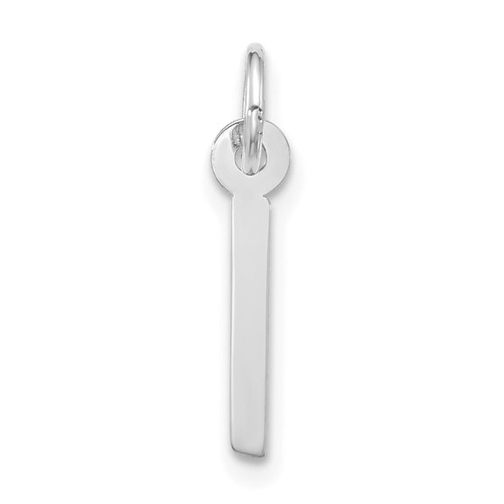 10K White Goldw Large Slanted Block Initial I Charm - 21.25 mm 10K White Goldw Large Slanted Block Initial I Charm - 21.25 mm