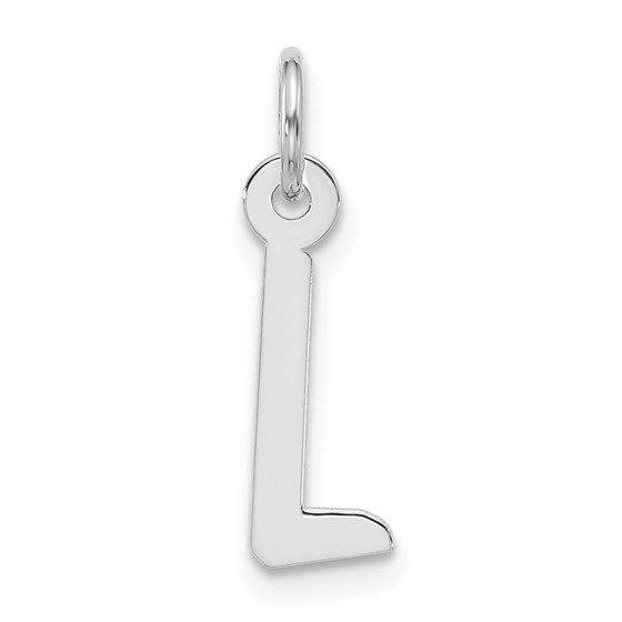 10K White Goldw Large Slanted Block Initial L Charm - 21.25 mm 10K White Goldw Large Slanted Block Initial L Charm - 21.25 mm