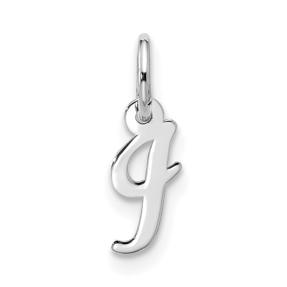 10K White Goldw Small Script Initial I Charm - 16.85 mm 10K White Goldw Small Script Initial I Charm - 16.85 mm
