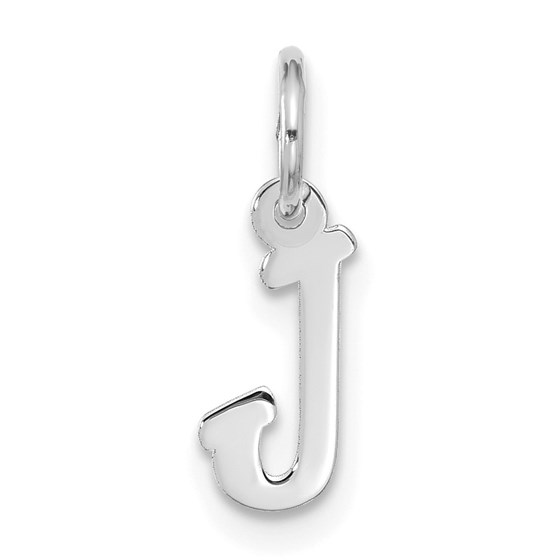 10K White Goldw Small Script Initial J Charm - 17.05 mm 10K White Goldw Small Script Initial J Charm - 17.05 mm