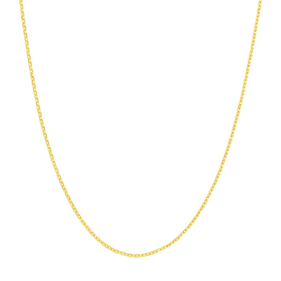 10K Yellow Gold 0.8 mm Cable Chain with Spring Ring Clasp - 18in.