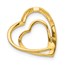 10K Yellow Gold .01ct. Diamond Double Heart Chain Slide