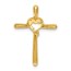 10K Yellow Gold .02ct. Diamond Heart Cross Chain Slide - 23 mm