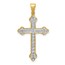 10K Yellow Gold 1/10ct. Diamond Cross Pendant - 30 mm