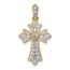 10K Yellow Gold 1/10ct. Diamond Fancy Cross Pendant - 23 mm