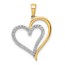 10K Yellow Gold 1/10ct. Diamond Heart Pendant - in.