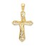 10K Yellow Gold 1/20ct. Diamond Cross Pendant - 32.5 mm