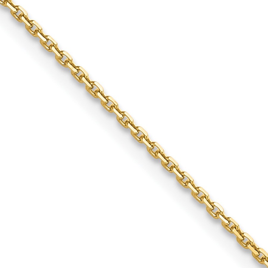 10K Yellow Gold 1.3mm D/C Cable Chain - 14 in.