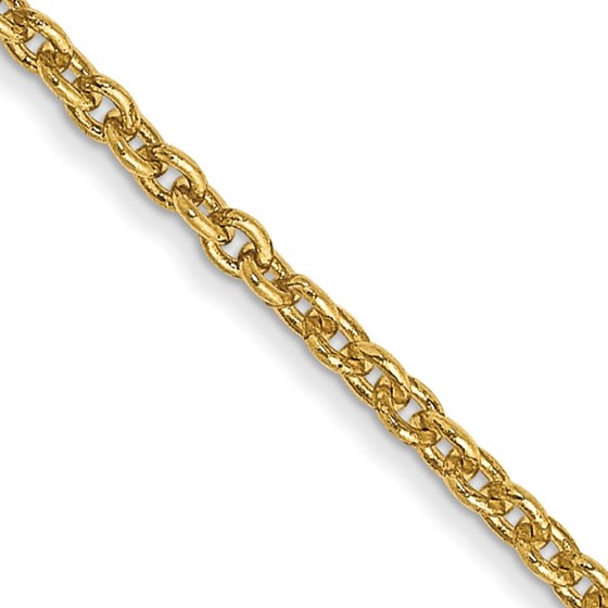 10K Yellow Gold 1.4mm Forzantine Cable Chain - 16 in.