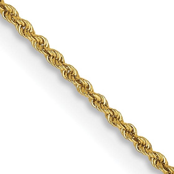 10K Yellow Gold 1.50mm Regular Rope Chain - 20 in. 10K Yellow Gold 1.50mm Regular Rope Chain - 20 in.