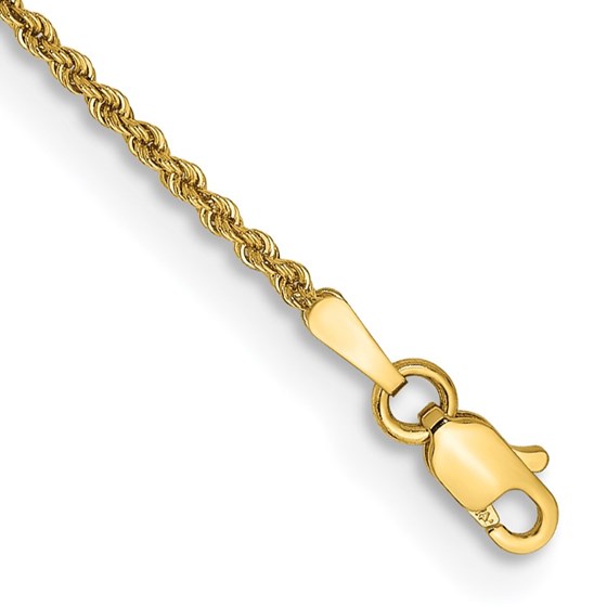 10K Yellow Gold 1.50mm Regular Rope Chain - 7 in. 10K Yellow Gold 1.50mm Regular Rope Chain - 7 in.