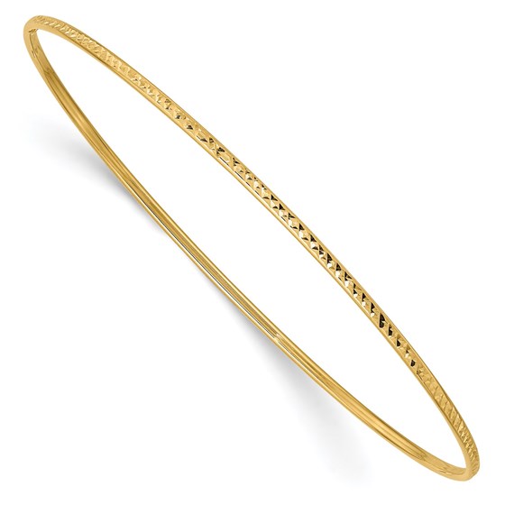 10K Yellow Gold 1.5mm Diamond-Cut Slip-on Bangle Bracelet - 8 in. 10K Yellow Gold 1.5mm Diamond-Cut Slip-on Bangle Bracelet - 8 in.