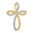 10K Yellow Gold 1/6ct. Diamond Cross Chain Slide - 24 mm