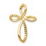 10K Yellow Gold 1/6ct. Diamond Cross Chain Slide - 24 mm