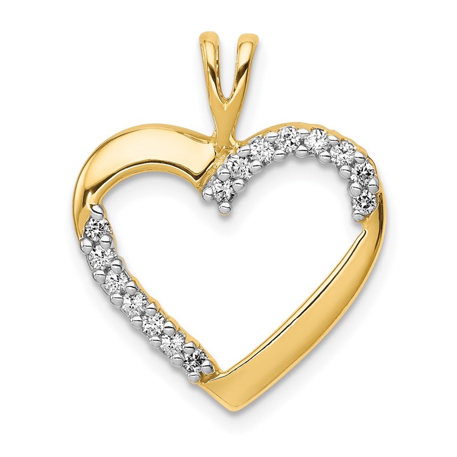 10K Yellow Gold 1/6ct. Diamond Heart Pendant