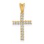 10K Yellow Gold 1/6ct. Diamond Latin Cross Pendant - 19.5 mm