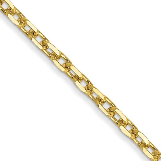 10K Yellow Gold 1.8mm D/C Cable Chain - 22 in. 10K Yellow Gold 1.8mm D/C Cable Chain - 22 in.